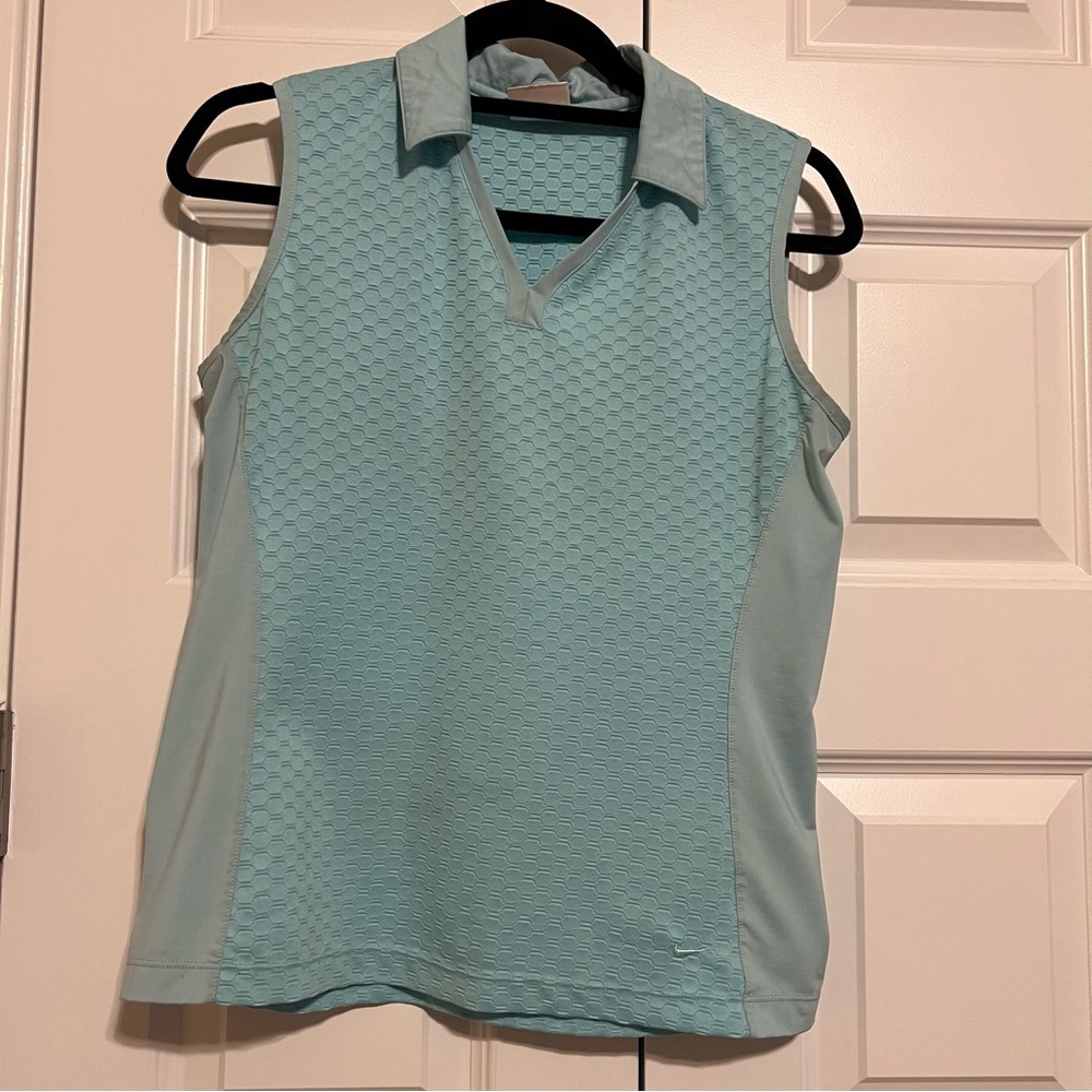 Nike Women's Aqua Sleeveless Gold Tank Top